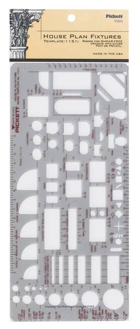 1151i Pickett House Plan Fixtures Kitchen And Bath Template 1/4 Inch Scale