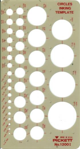 12001 Pickett Circles Inking Template Drafting Stencil