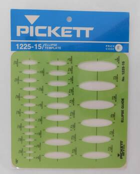 1225-15 Pickett Ellipse Template Guide Usa New In Sealed Pkg Drafting Drawing