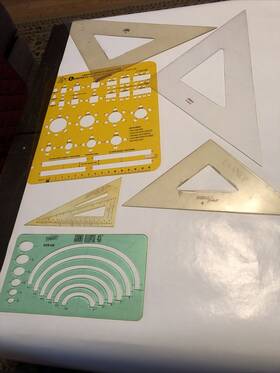 1245 Pickett Giant Ellipse 45 No.1245 Geometric Drawing Templates Lot