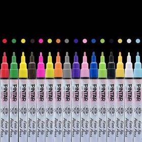 Pintar 850016866684 Acrylic Paint Markers - Fine Tip 1mm 16 Pack- Bright Opague Colors