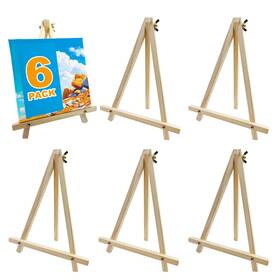 Plavixium 658362217194 6 Pack 9 Inch Wood Easels Tripod Table Top For Painting Art Craft P