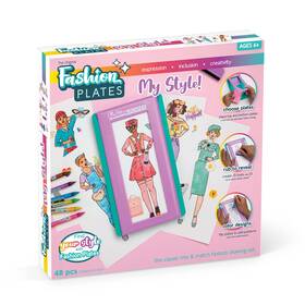 B0c59jmxn8 Playmonster Fashion Plates My Style Mix-and-match Drawing Kit - Arts And Crafts For Girls