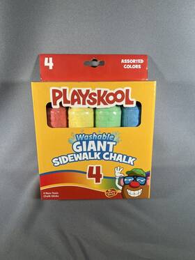 11119-2914-2111 Playskool Giant Sidewalk Chalk 4 Pc Washable Kids Art Outdoor - 8 Inch New