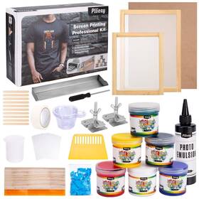 S-012e Pllieay 62pcs Complete Screen Printing Kit Include Fabric Ink