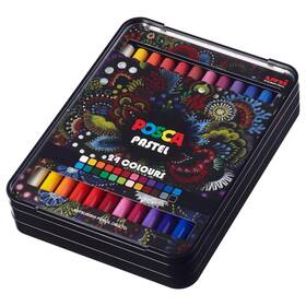Px239038000 Posca Uni Wax Pastels Assorted Set 24 Pack