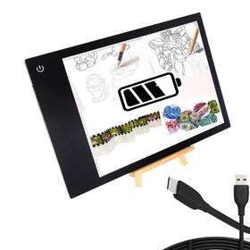 A4-y-01 Poxin Rechargeable Light Box Tracing Pad A4 2-in-1 Power Supply Usb&battery Draw Inch