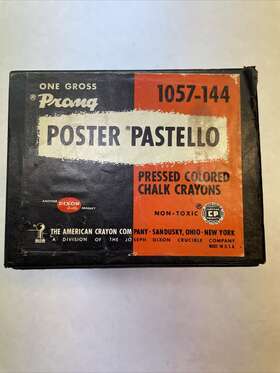1057-144 Prang Vintage Poster Pastello Pressed Colored Chalk Crayons