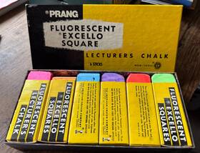 2140-6 Prang Lecturers Chalk 6 Sticks #2140-6 Fluorescent Excel Square American Crayon