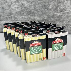 31344 Prang Lot Dustless Non-toxic White Yellow Chalk 12 Boxes X Sticks 144