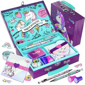 B0bnjz5f1b Pretty Me Unicorn Stationery Set For Girls Ages 6-12 - Art And Craft Kit Gift