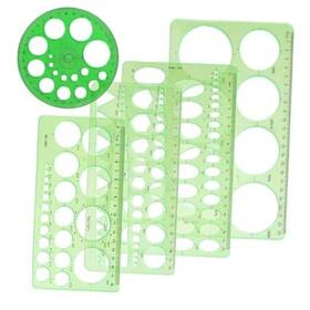 Pred-240401p5 Pretwad Circle Template 5 Pieces Plastic And Oval Measuring Templates