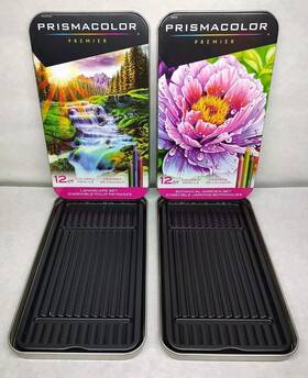 2180486 Prismacolor Premier Colored Pencil Storage Tins 2x12 Count Landscape Botanical