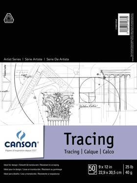 Pro Art 030674033028 Canson 702-321 Pro-art 9-inch By 12-inch Tracing Paper Pad 50-sheet