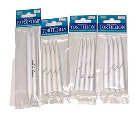 Acs-101 Pro Art Tortillion Acs 114 #4 And #103 3 Packs Soft White Paper Felt To Blend Work