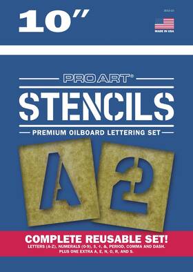 Pro3010-10 Pro Art Oiled Stencil Board Lettering 10-inch Set Natural
