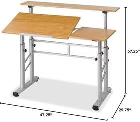 Products 445014041008 Split-level Drafting Table Height Adjustable Sit-to-stand 29.5 Inch To 37.5 Me