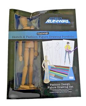 8640309 Project Runway Figure Drawing Set 12 Inch Posable Wood Mannequin Pencils And More Nib