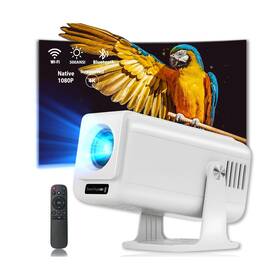 Pryznal 762949387511 Smart Projector 2025 4k 1080p With Built In Apps 500 Ansi Wifi 6 Bluetooth 5