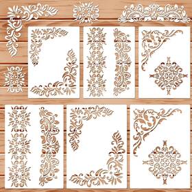 Pi1jevdk Quilax 665981 1 6pcs Craft Stencils For Painting Vintage Floor