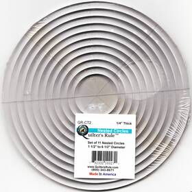Qr-ct2 Quilters Rule Set Of 11 Acrylic Templates For Longarm Machines 1 4 Inch Thick Circles 2