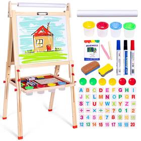 Yl-hd-018 Ragstone Kids Easel Child With Paper Roll Double Sized Blackboard Chalk