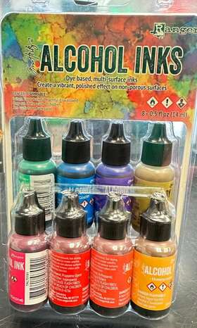 Tak83009 Ranger Tim Holtz 8 Color Alcohol Ink Set Retro