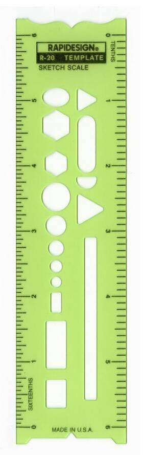 Rapidesign 014173252777 Sketch Scale Template 1 Each R20