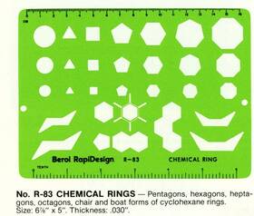 Rapidesign 014173254382 Berol Template - Chemical Ring R-83