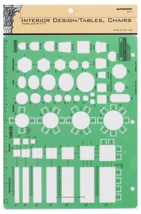 R717 Rapidesign 717r Interior Design Template For Table/chairs 1 Each
