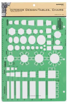 B000ol1lsk Rapidesign R717 Interior Design Template Tables And Chairs Layout Tool