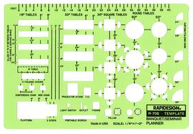 B004iplrsm Rapidesign 1/4 Inch Banquet Seminar Planner Template - Event Layout Stencil