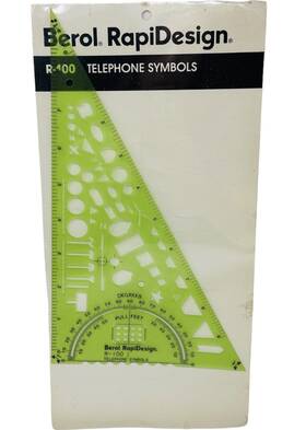 R-100 Rapidesign Berol Telephone Symbols Template New Sealed
