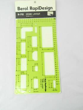 R-712 Rapidesign Berol Template Store Layout 1/4 Inch Scale Design