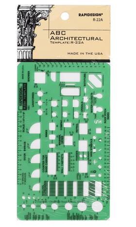 R22a Rapidesign 1/8 Inch Abc Architect Drawing Template 1 Each
