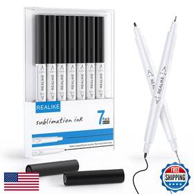B0d4ydyt7r Realike 7 Black Dual Tip Infusible Pens 0.4/1.0mm Sublimation For Cricut Mug