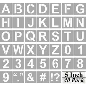Reolan 713838521547 Alphabet Letter And Number Stencils 5 Inch - 40 Pack Large Letters