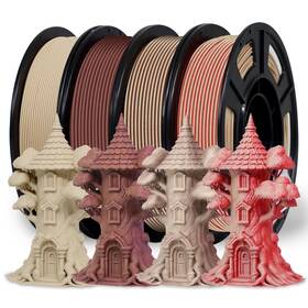 1.75mm-4x250g Reprapper -1.75mm-4x250g Wood Pla 3d Printing Filament Bundle Dual Color