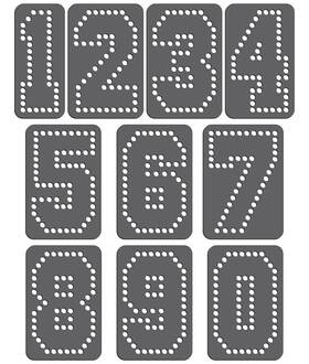 Rt1-fon333 Rhinestone Genie B09s6vfd5v Sports Block Numbers 3 Inch Magnetic Template Black