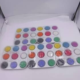 101362 Richeson 5 Pack Large Tempera Paint Trays Assorted Colors Non-toxic Sets Of 9