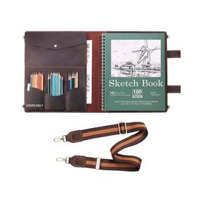 Tn2380039-6 Robrasim Handmade Leather Sketchbook Cover Artist Sketch Pad Holder For 11 Inch X
