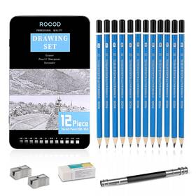 Rocod 761344805132 Profession Sketch Pencils 6b To 4h For Kids And Adults Drawing Art Graphite