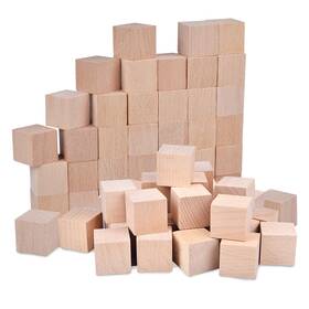 Rocutus 723508596522 200 Pack Unfinished Wooden Cube Blocks Square Wood Craft B