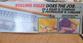 8936 Rolling Ruler Compass Protractor T-square Sealed Vintage All Purpose
