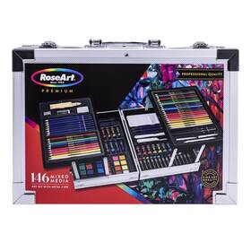 84401 Roseart Premium 146 Piece Art Set Fold-out Metal Artist Case And Drawing Kit W