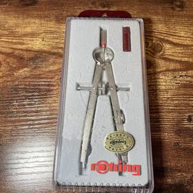 529130 Rotring Precision Steel Drafting Drawing Compass Points Lead And Case #529130 Nip