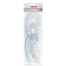 S0221301 Rotring Centro Burmester French Curve Drawing Aid Clear 3 Piece St