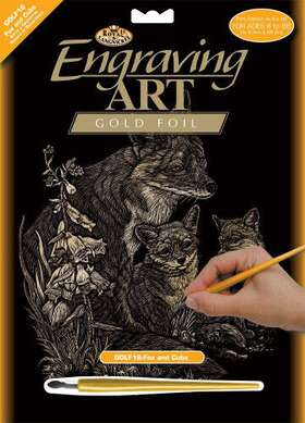 Royal & Langnickel 090672013231 Foxes - And Gold Engraving Art Fox Cubs. Huge Saving