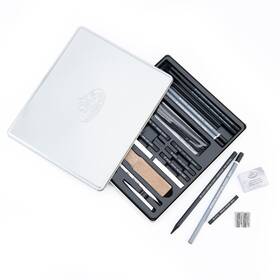 241686 Royal & Langnickel Essentials Tm Medium Charcoal Art Set With Tin