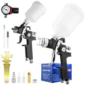 H2000 Rrj 827/h2000 Hvlp Spray Gun Kits 2 Pcs/set Air Gravity Sprayer Paint Kit 0.8mm 125ml